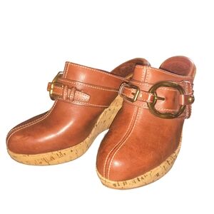 Lucky Brand Heidi Brown Leather Women's Clogs Size 8.5/38.5